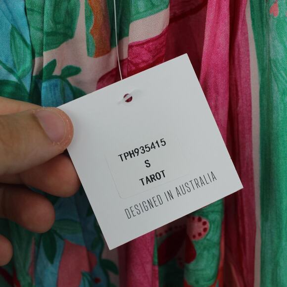 Paper Heart Dress Womens Small Tarot Hearts Maxi Strappy Boho Summer Colorful - Picture 5 of 10